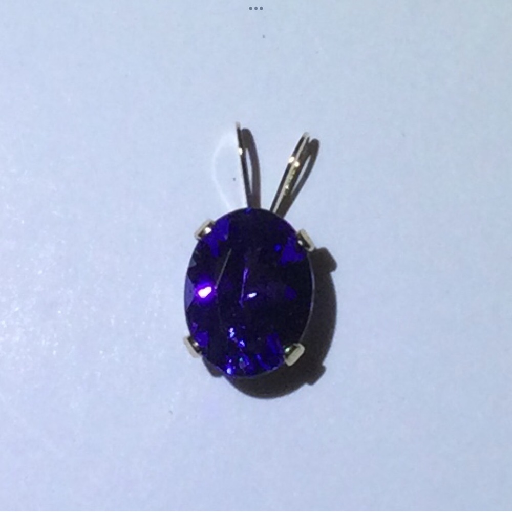 Tanzanite 14k Classic Deep Purple/Blue Oval Pendant